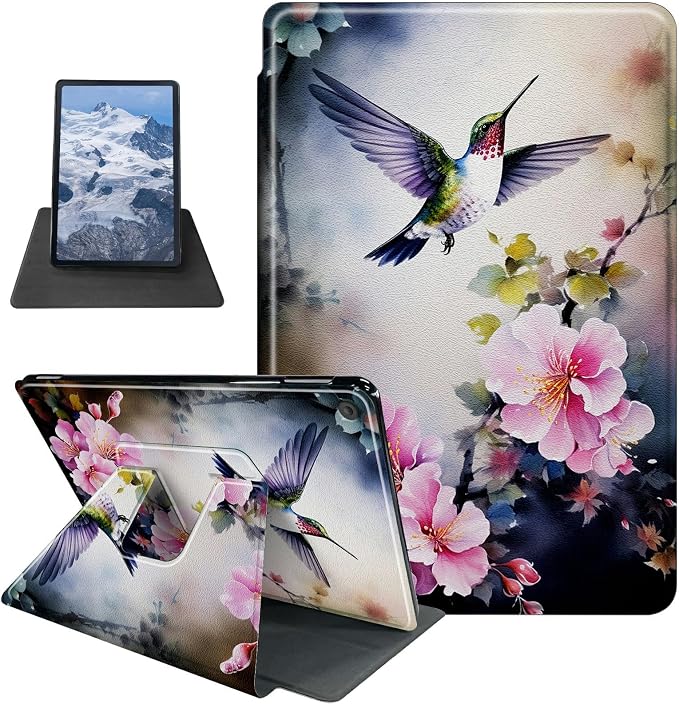 American Flag Deer Pattern Case for All-New Amazon Kindle Fire 7 Inch Tablet (9th/7th/5th Generation 2019/2017/2015 Release)360 Degree Rotating Stand Protective Cover with Auto Sleep/Wake