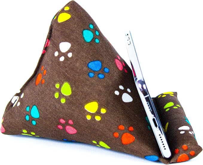 Handmade Phone Pillow Holder - The Wedge Mobile Device Stand - Fabric Phone Stand for All iPhones All Smartphones! 7 x 6.1 x 5.5 Inches (ABC)