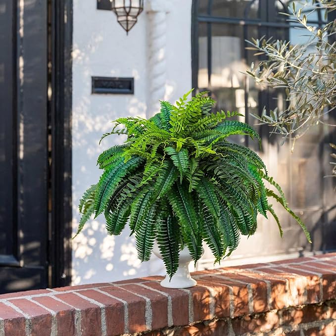 88 Leaves Fake Ferns, Large Artificial Boston Fern, Faux Fern Plants for Home, Office, Garden Indoor Outdoor Decoration(48 inch,1pack)