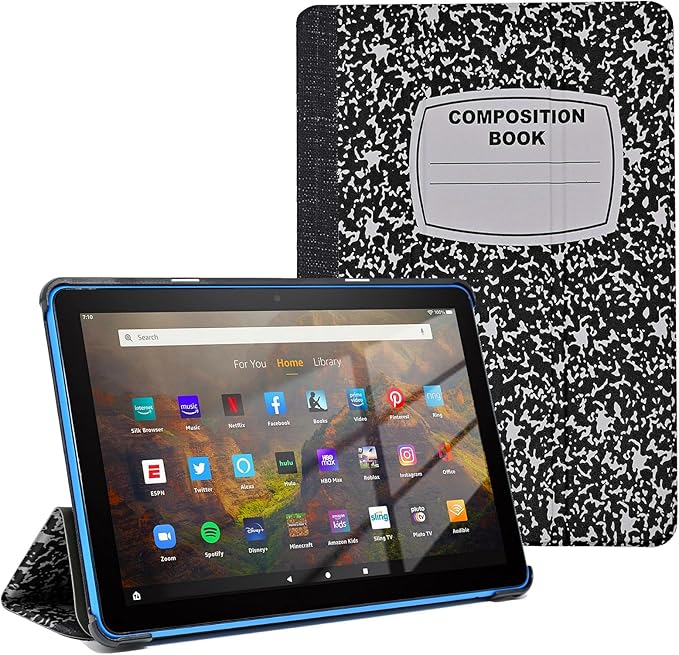 Case for Amazon Fire HD 8 Tablet (12th/10th Generation 2024/2022/2020 Release) &amp HD 8 Plus Multi-Angle PU Leather Protective Stand Cover with Auto Wake/Sleep Bookish Book Lovers