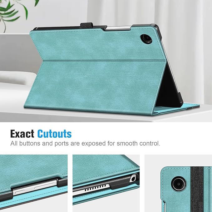 Fintie Multi-Angle Viewing Case for Samsung Galaxy Tab A8 10.5 Inch 2022 | Front Card Pocket Smart Stand Back Cover Auto Wake/Sleep Black