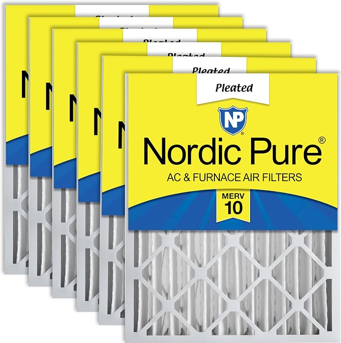Nordic Pure 20x20x4 Pleated MERV 10 Air Filters 6 Pack