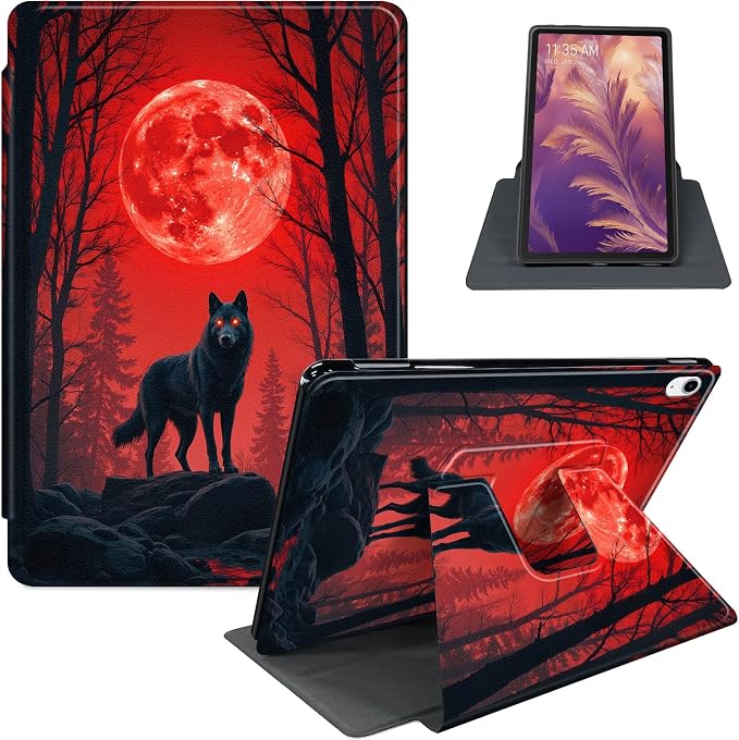 for iPad 11th Generation (A16 2025) 11 / iPad 10th Gen 10.9 2022 Case 360° Rotating PU Leather Stand Cover with Auto Sleep/Wake Shockproof TPU Backl Two Dragons Fighting