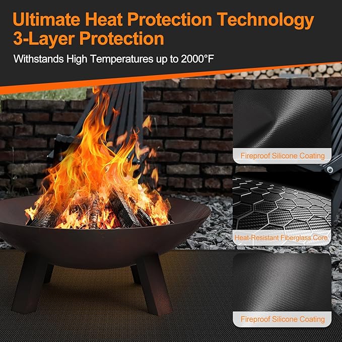 Stasover 65 x 48 Inch Under Grill Mats for Outdoor Grill, Fireproof & Heat Resistant Fiberglass Deck Protector, Waterproof & Oil-Proof BBQ Floor Pad for Deck, Patio, Grass – Easy Clean, Reusable