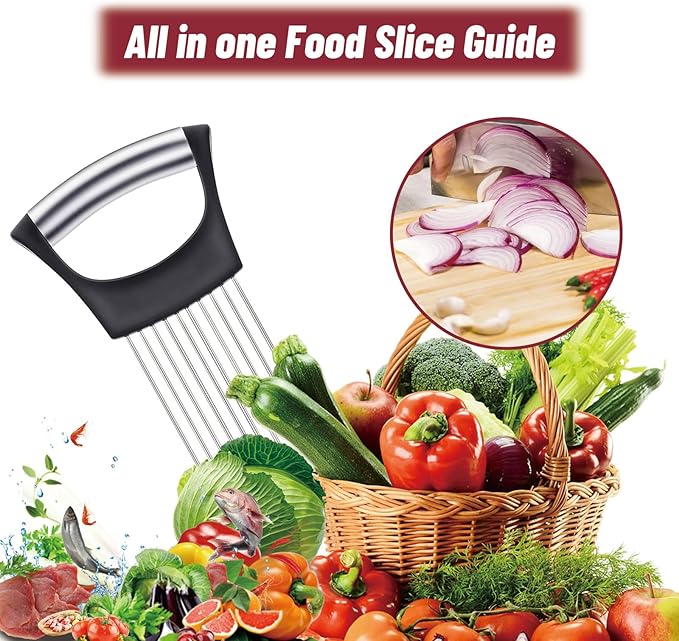 Stainless Steel Onion Holder for Slicing,Onion Slicer Holder,Kitchen Gadget