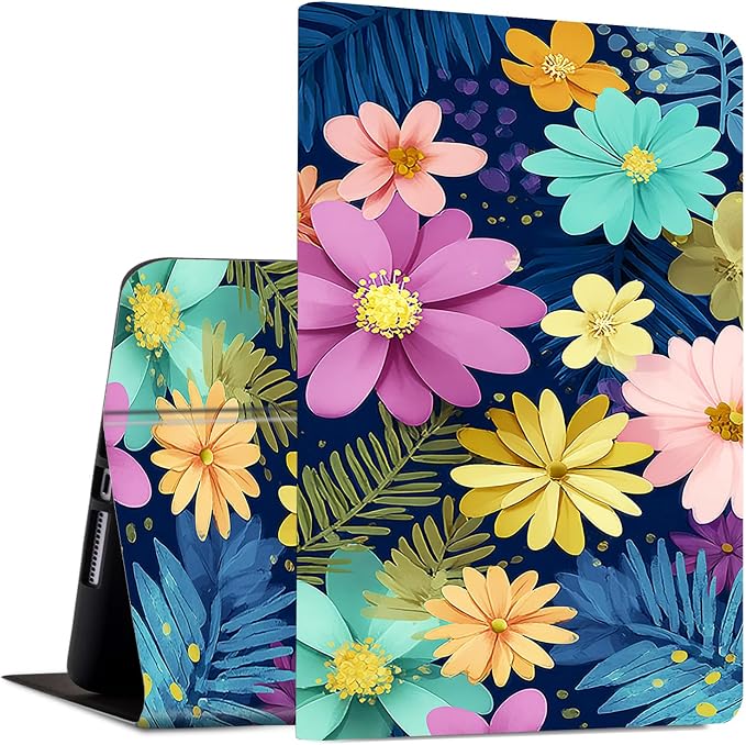 Case for Kindle Fire HD 10 &amp 10 Plus Tablet 10.1 (13th/11th Generation 2023/2021 Release) Lightweight Slim PU Leather Adjustable Multi-Angle Smart Shell Cover with Auto Wake/SleepA Flowers Art