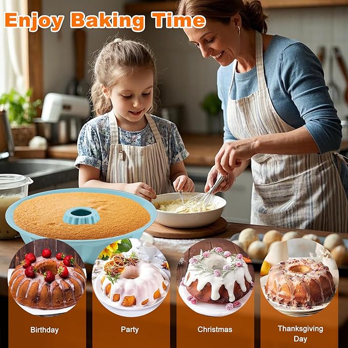 FunSiltasy Silicone Cake Mold Flower Shaped - Non-Stick Pan, Reusable Flexible Baking Mold for Cakes Cupcakes Chocolate, Easy to Clean Pink Baking Supplies