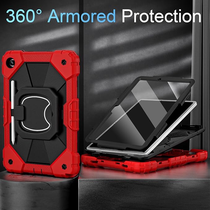 Auizotl Case for Samsung Galaxy Tab A11+/A9+ Plus 11 Inch with Screen Protector/Rotating Stand/Pen HolderMilitary Grade Shockproof Cover for Galaxy Tab A11 Plus /A9 Plus CasesBlack