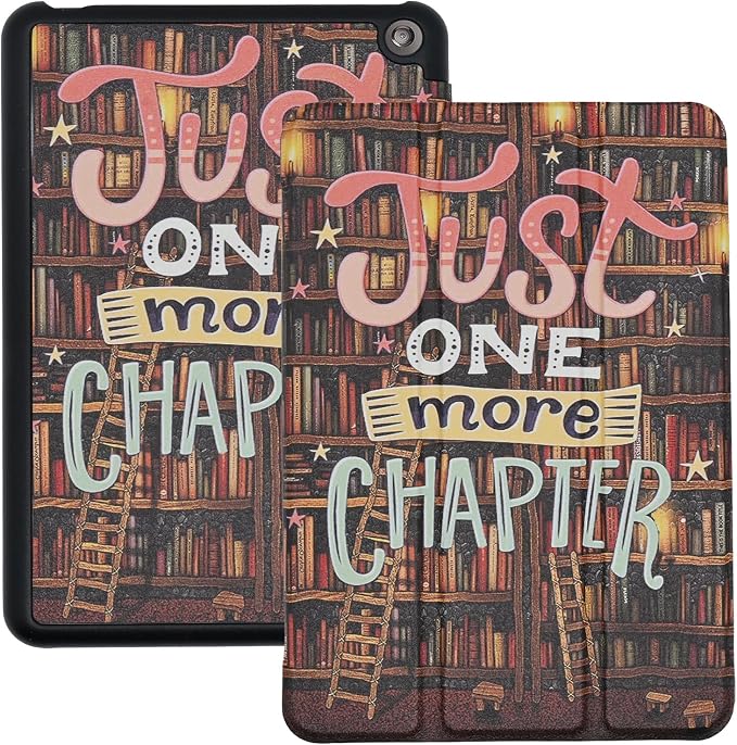 Case for All-New Fire 7 Tablet (12th Generation 2022 Release) Book Reading Lovers Gifts Lightweight PU Leather Stand Protective Cover with Auto Sleep Wake