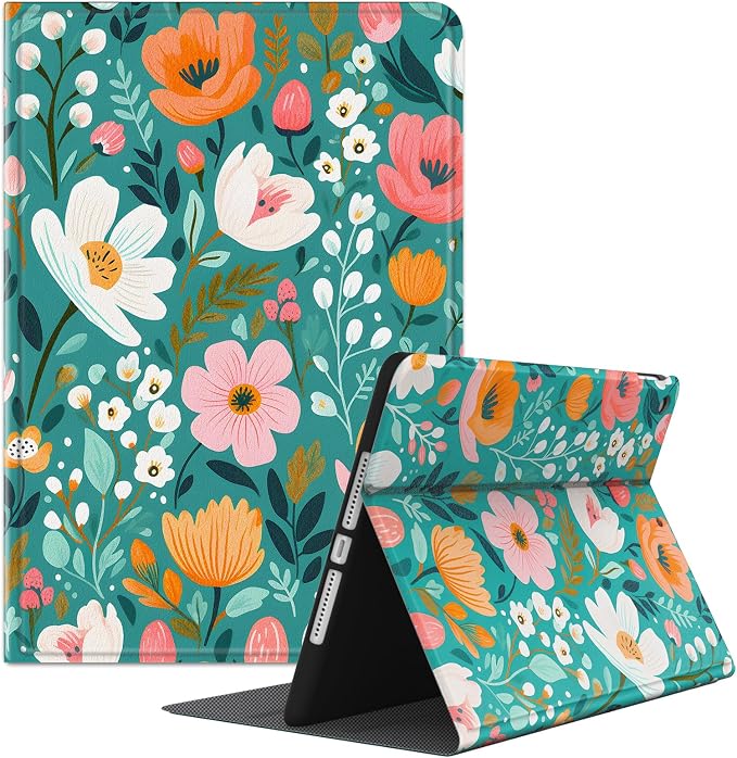 Case for iPad 9th/8th/7th Generation 2021/2020/2019 10.2 inch with Pencil Holder/Multi-Angle Stand Folio Auto Wake/Sleep Cover for iPad 9 8 7 Gen 10.2 (Notebook Black)