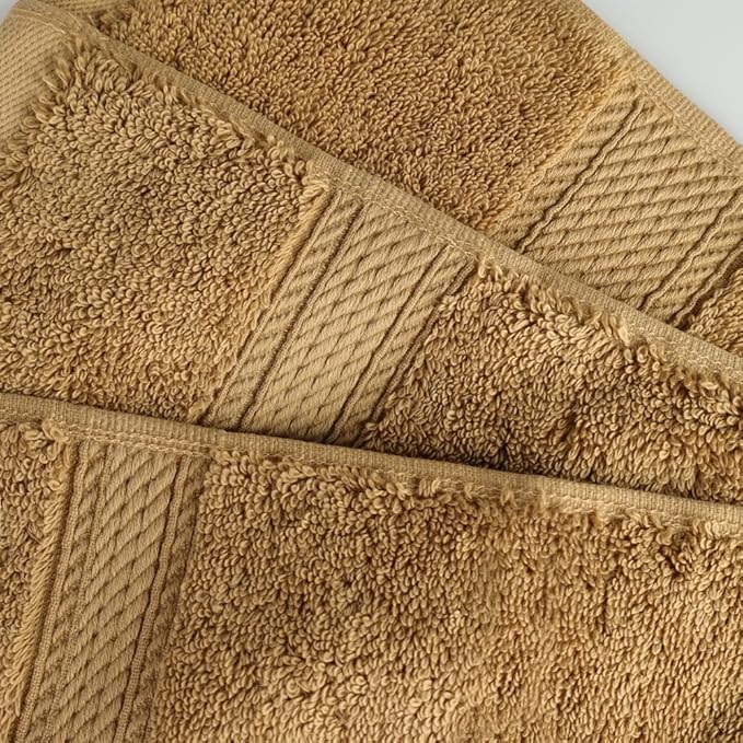 Superior Egyptian Cotton Pile Bath Towel Set of 2, Ultra Soft Luxury Towels, Thick Plush Essentials, Absorbent Heavyweight, Guest Bath, Hotel, Spa, Home Bathroom, Shower Basics, Toast