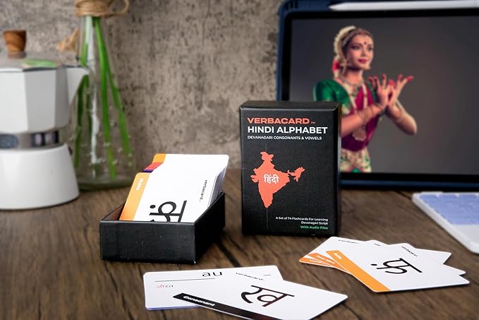Hindi Alphabet Flashcards – Learn Devanagari Script Fast | Consonants & Vowels Study Deck with Romanized Transliteration & Audio | Hindi Language Starter Kit for Beginners & Students