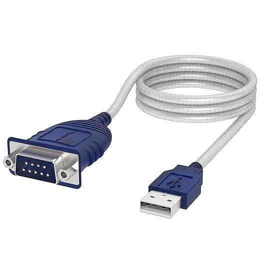 SABRENT USB 2.0 to Serial DB9 RS232 Converter Cable 10ft (CB-9PTF) | Prolific chipset hexnuts 9-pin Windows 10-XP macOS 10.6+ 10 feet
