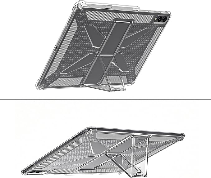 Clear Case for Samsung Galaxy Tab A11 8.7 2025 with Pencil Holder/Kickstand Soft TPU with Reinforced Corners‌ Shockproof Impact Resistant - Clear