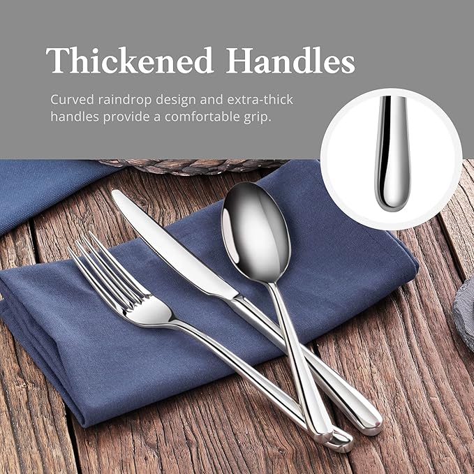 Artaste Rain II Forged 18/10 Stainless Steel Flatware 36-Piece Set Service for 12 Silver
