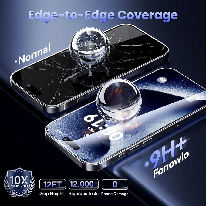 3 Pack Tempered Glass Privacy Screen Protector for iPhone 15 Pro Max 6.7 Inch Original Touch Sensitivity with Auto Alignment kit Bubble Free Case Friendly 9H Hardness