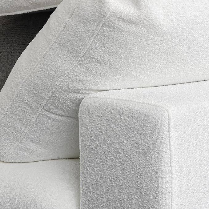 120.45" Cloud Modular Sectional Sofa with Thick Cushion, Minimalist Sofa Couch,Convertible Sofa Deep Seat Couches for Living Room Sofa Sets (White, 3 Seater)