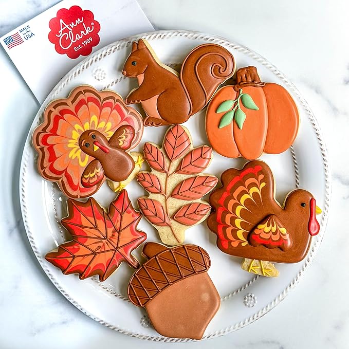Ann Clark Fall and Thanksgiving Cookie Cutters Set of 7, Made in USA