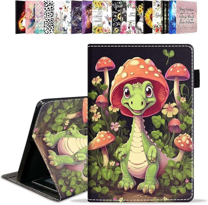 Case for Amazon Kindle Fire HD 10 Tablet 10.1 (9th/7th Generation 2019/2017 Release) - PU Leather Folio Case with Smart Auto Wake/Sleep African American Girl