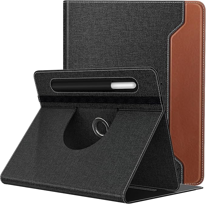 TiMOVO Universal Rotating Case for 11 Inch Tablet Black | 360 Degree Rotating Stand Pen Pocket 9 10 10.1 Inch Android Touchscreen Compatible