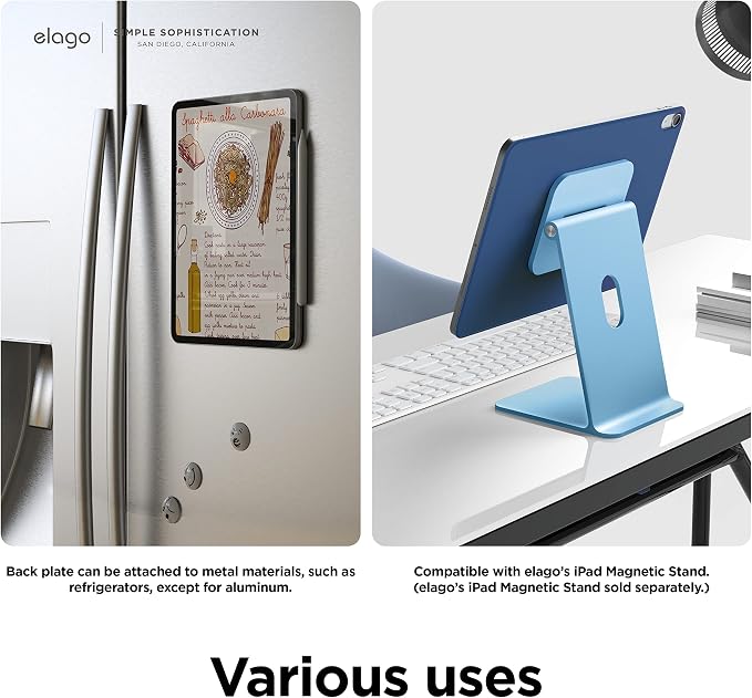 elago Case for iPad A16 10th Generation | iPad Case with Magnetic Attachment to Metal Materials Compatible with elago's Apple Pencil case (Blue)