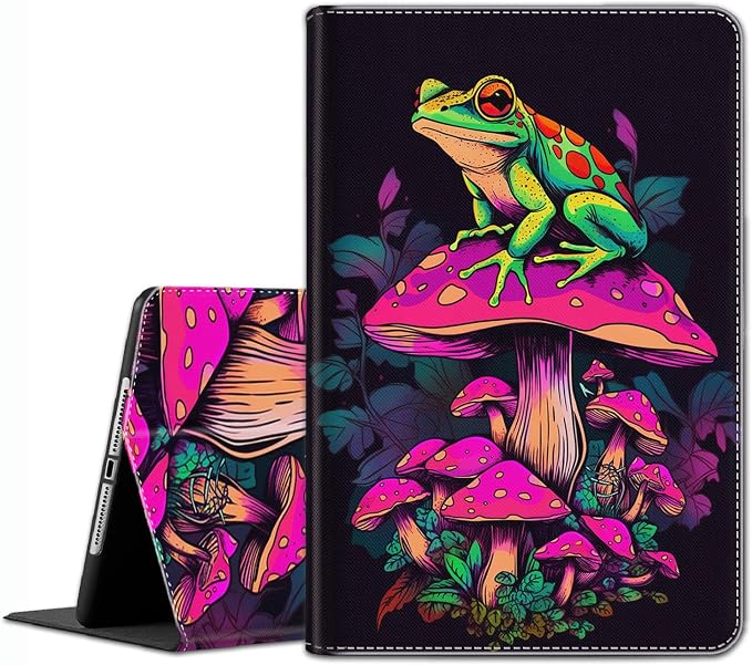 Case for iPad A16 11th Gen 11 Inch (2025) 10th Gen 10.9 Inch (2022) Model A3354 A3355 A3356 A2696 A2757 A2777 ，Slim Fit Standing Cover with Auto Sleep/Wake，Frog Playing Guitar
