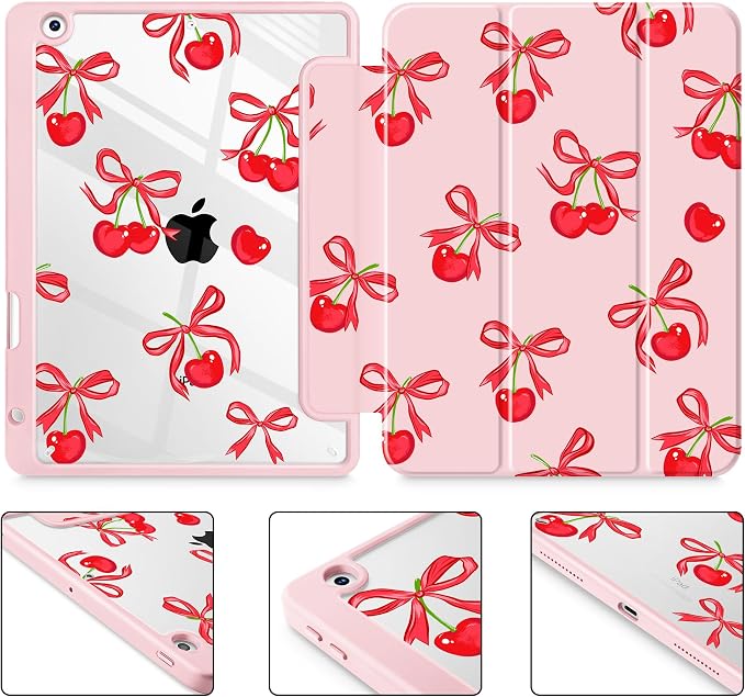 May Chen for iPad 9th Generation with Pencil Holder iPad 8th/7th Gen Case 10.2-inch [Penceil Holder] Trifold Stand Auto Wake/Sleep Clear TPU Protection Back Cover Ballet Shoes