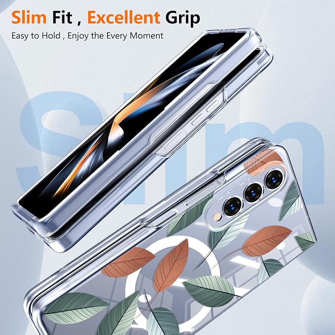 for Galaxy Z Fold4 CaseBuilt-in Magnet CircleWireless Charging | Military-Grade Shockproof case Cover for Samsung Galaxy Z Fold4Anagallis