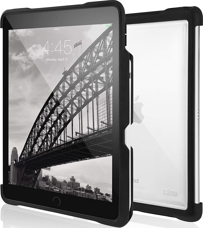 STM Dux Shell Sleek case for Apple 9.7 iPad Pro 2016 model with Pencil Storage - Black (stm-222-127JX-01)