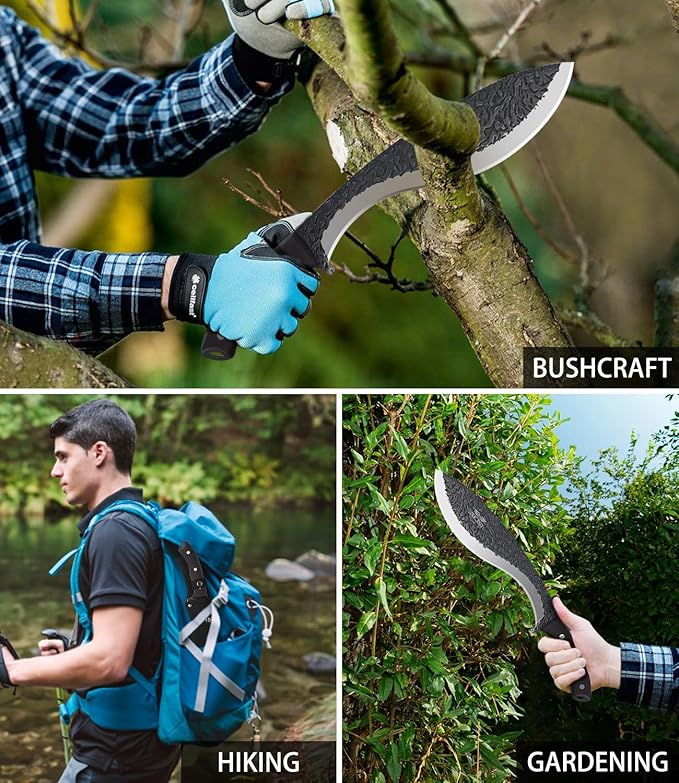 JXE JXO Machete, Full Tang Machete for Cutting Trees Heavy Duty, 3Cr13 Steel with Nylon Sheath for Yard Work, Bushcraft and Outdoor