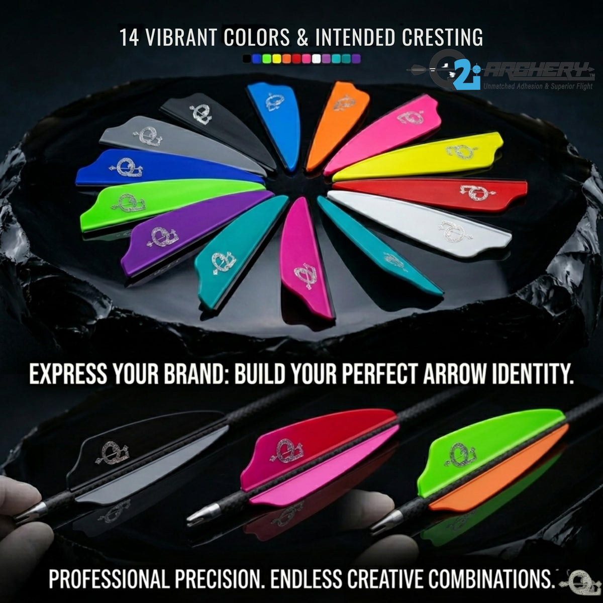 Q2i Fusion X-II | 3" | 36pk | White High-Performance Arrow Fletching Vanes with Tri-Fusion Adhesion Technology for Target Archery