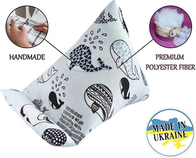 Handmade Phone Pillow Holder - The Wedge Mobile Device Stand - Fabric Phone Stand for All iPhones All Smartphones! 7 x 6.1 x 5.5 Inches (ABC)