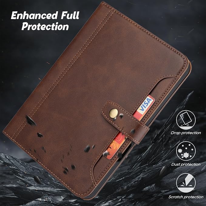 Flip Case for Apple iPad 10.2 9th 8th 7th Generation 2021/2020/2019 Pencil Holder Smart Cover Auto Sleep Wake Protective Documents Pocket Stand Snap Closure Case for iPad 10.2 Inch Black