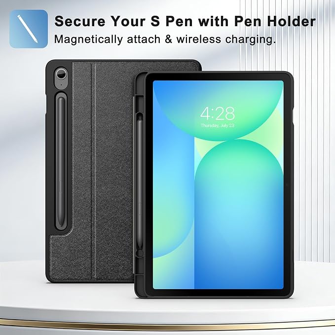 Supveco Case for Samsung Galaxy Tab S10 Fe / S10 Lite / S9 FE 10.9-Inch | Premium Folio Stand Soft TPU Protective Cover with S Pen Holder Multi-Angle Viewing &amp Auto Wake/SleepNotebook