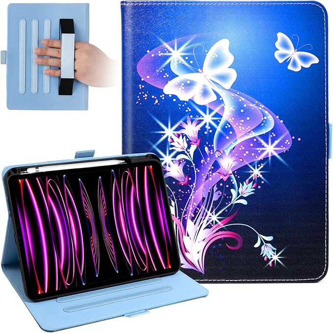 Dteck for iPad A16/10th Generation 10.9 Inch 2022 Case with Pencil HolderPremium PU Leather Folio Multiple Viewing Angles Stand Cover Auto Wake/Sleep Protective Tablet Cases for Women MenBookshelf