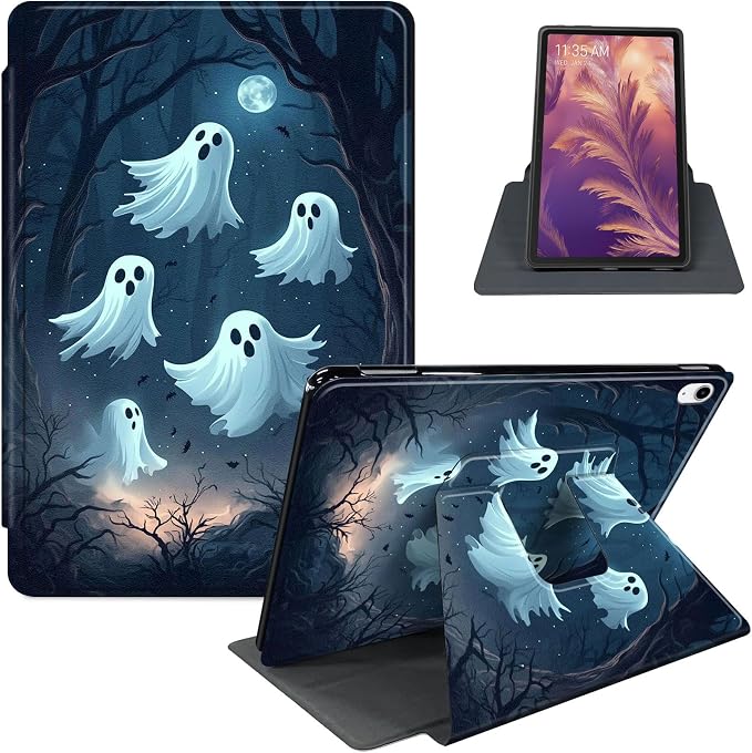 for iPad 11th Generation (A16 2025) 11 / iPad 10th Gen 10.9 2022 Case 360° Rotating PU Leather Stand Cover with Auto Sleep/Wake Shockproof TPU Backl Raccoon Perched