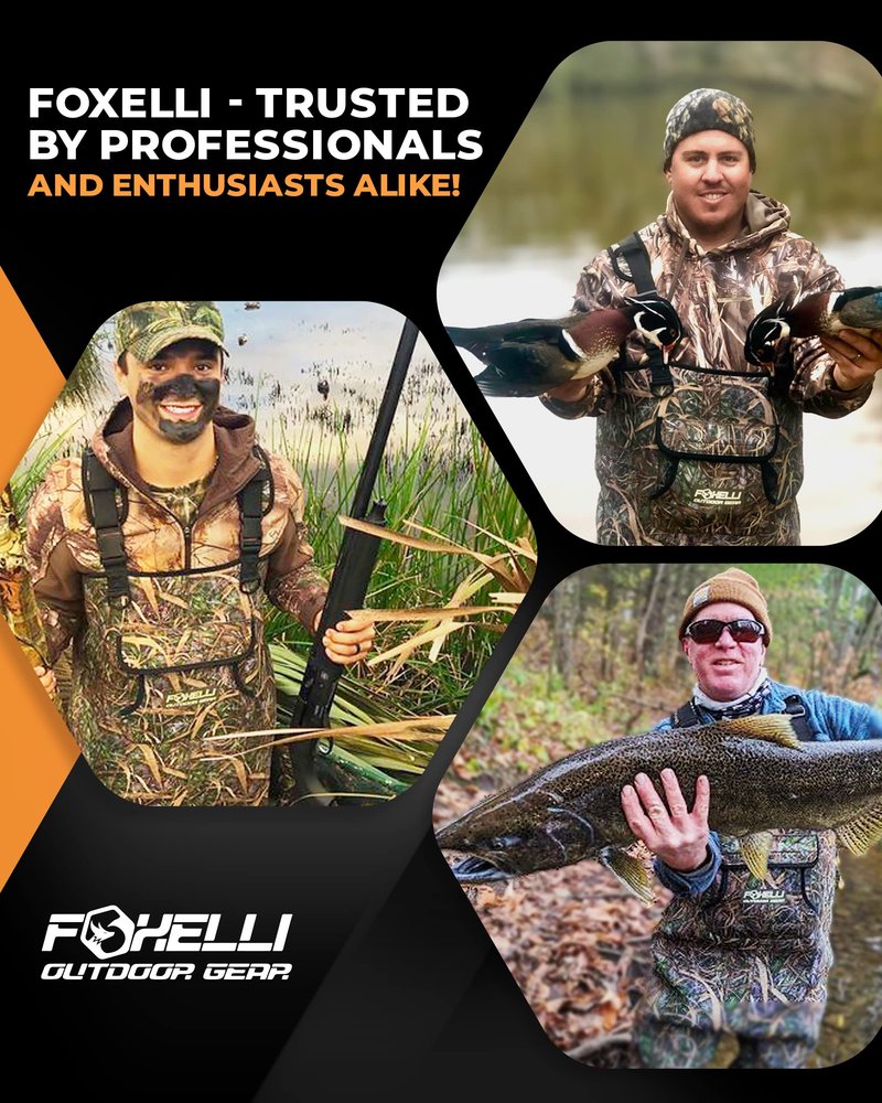 Foxelli Chest Waders, Waterproof 4mm Neoprene Hunting & Fishing Waders for Men & Women with Boots
