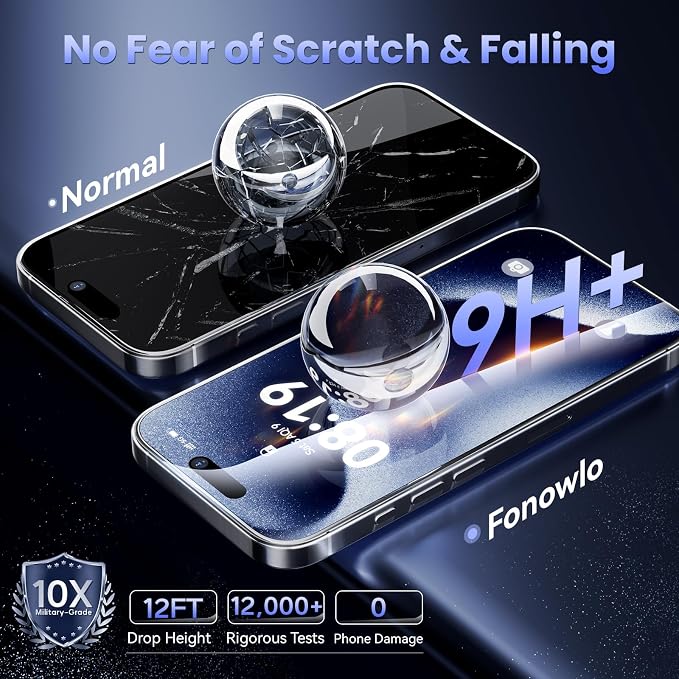 3 Pack Tempered Glass Privacy Screen Protector for iPhone 15 Pro Max 6.7 Inch Original Touch Sensitivity with Auto Alignment kit Bubble Free Case Friendly 9H Hardness