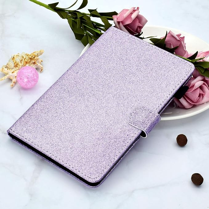 Fire HD 8 Case Slim Folding Stand Auto Wake/Sleep Wallet Case with Cards/Cash Holder for Amazon Fire HD 8(8th/7th/6th Gen 2018/2017/2016 Release)-Black
