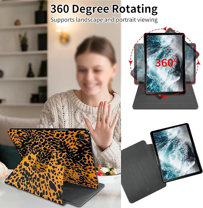 for Samsung Galaxy Tab S6 (10.5 inch) Tablet 2019 release-360 Degree Rotating Stand PU Leather Cover with Auto Wake/Sleep + S Pen HolderArt Butterfly
