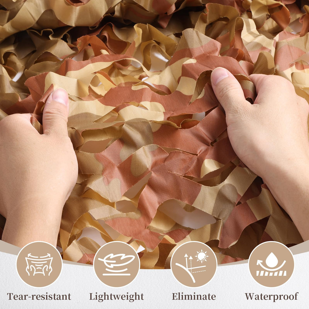 Yeacool Camo Netting Camouflage Netting Sunshade Net for Decor Hunting Blind Outdoor Photography Dinosaur Birthday Theme Party Decoration (Desert, 4.9ftx16.4ft,1.5m*5m)