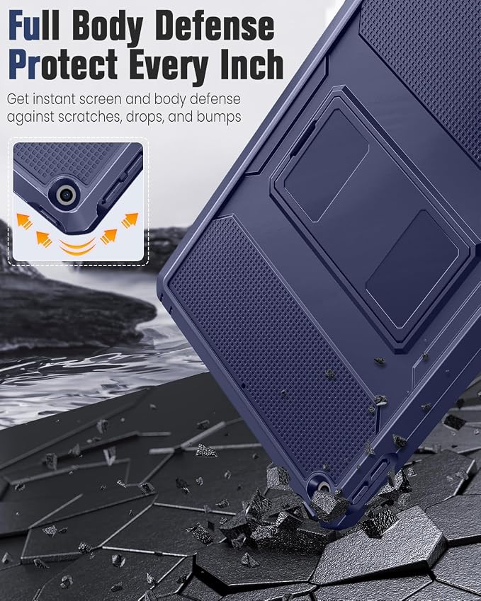 MoKo Shockproof Case Fit 2018/2017 iPad 9.7 6th/5th Generation Black | Heavy Duty Shockproof Full Body Rugged Hybrid Cover with Built-in Screen Protector for Apple iPad 9.7 Inch 2018/2017