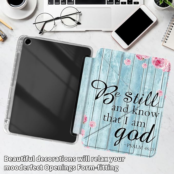 for iPad 10.2 &amp 10.5/iPad 9th/8th/7th Generation 10.2 2021 2020 2019 Case Mutil Angles Folding Y-Shaped Stand Cover with Pencil Holder Auto Wake/SleepAmerican Flag and Cow