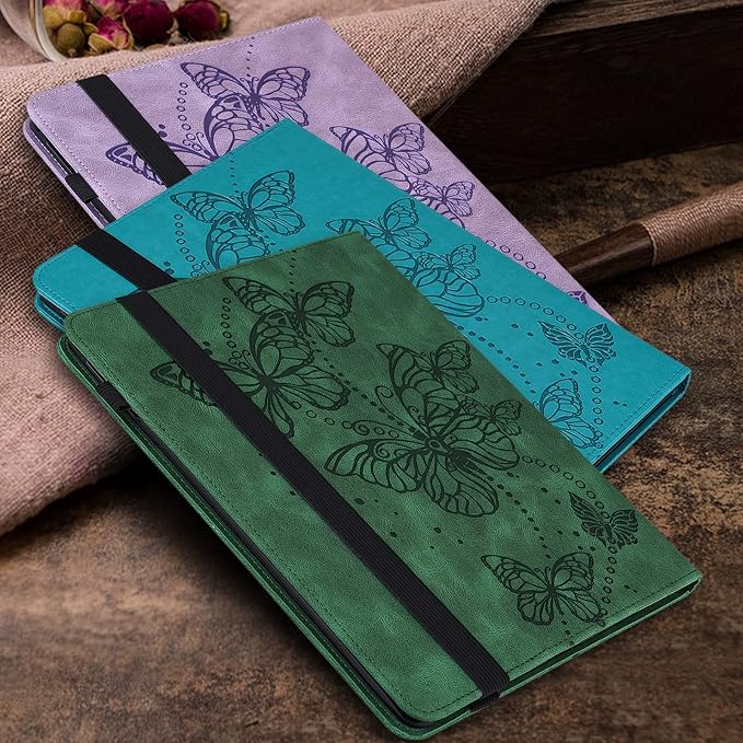 Case for Samsung Galaxy Tab A 10.1 2016 (No S Pen Version)Butterfly PU Leather Folio Flip Stand Case 10.1 Inch (SM-T580/T585/T587) - Blue