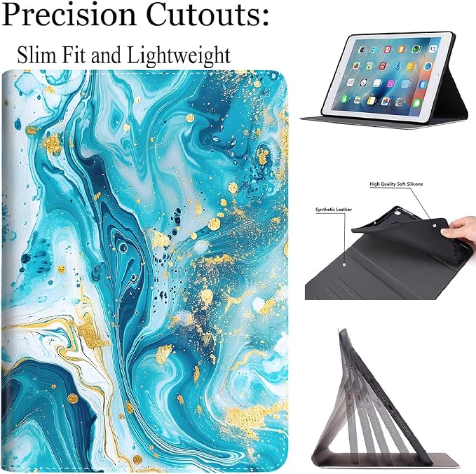 Case for New iPad (A16) 11th Generation 11 Inch 2025for iPad 10th Generation 2022 10.9 Inch Multi-Angle Stand Smart Cover Shockproof with Auto Wake/Sleep ，Starry Sky
