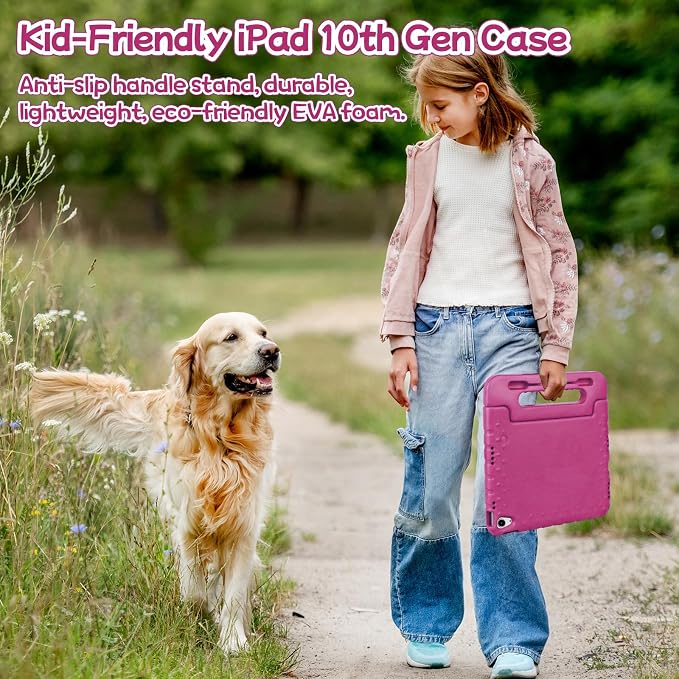Case for iPad Pro 12.9 Case 2022/2021/2020/2018 with Pencil Holder &amp Hadle Stand Super Protection Kids Proof Cover for iPad Pro 12.9 inch 3rd/4th/5th/6th Generation Black