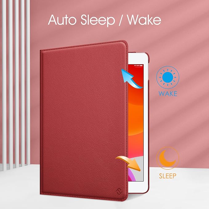 Fintie 360° Rotating Case for iPad 9th / 8th / 7th Generation 10.2 Inch | Swivel Stand Portrait &amp Landscape Viewing Shockproof Cover with Pencil Holder Auto Wake/Sleep Aqua Wave