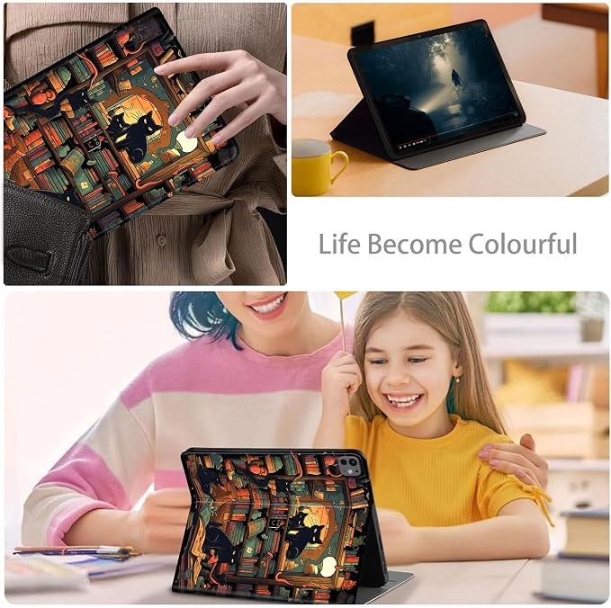 Case for iPad Air 11-inch (M4 2026 / M3 2025 / M2 2024) iPad Air 5th/4th Gen (2022/2020) 10.9 Slim PU Leather Folio Stand &amp Auto Sleep/Wake Protective Smart Cover Tree Fluorescent