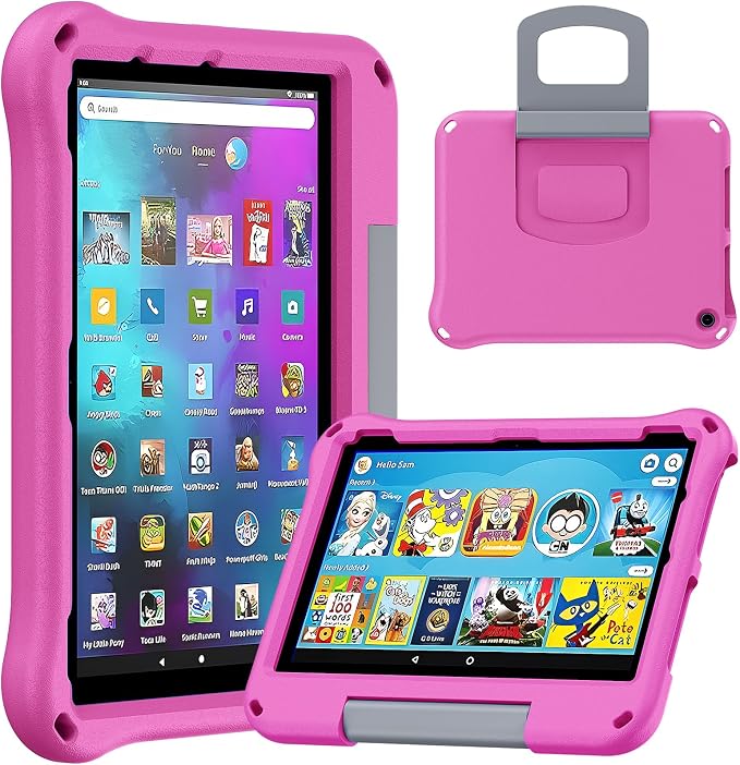 Tablet 10 Case and Cover for Kids Compatible 2023/2021 Model Not for iPad/Samsung/Onn Tab Ubearkk Anti Slip Shockproof CoverPink