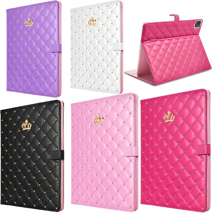 for iPad Pro 11 inch Case 2022(4th Gen)/2021(3rd Gen)/2020(2nd Gen)/2018 (1st Gen)Cute Crown Bling Diamond PU Leather Smart Auto Sleep/Wake Stand Shockproof Cover for iPad Pro 11 Inch Black